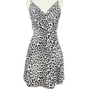 Express White Leopard Print Dress